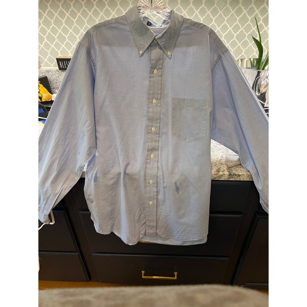 Pure Bred Mens Blue Micro Check Cotton Button Down Shirt 16.5 34 Hong Kong